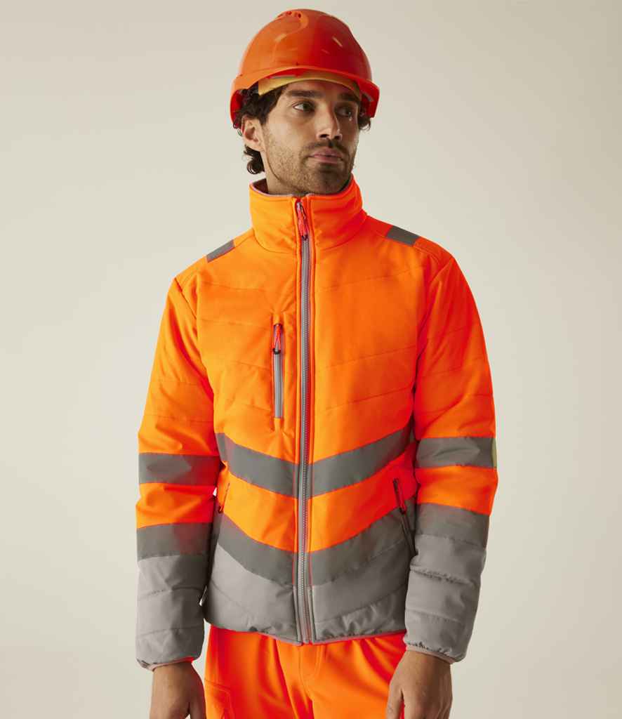 Regatta High Visibility Two Tone Thermal Baffle Jacket - Orange/Grey
