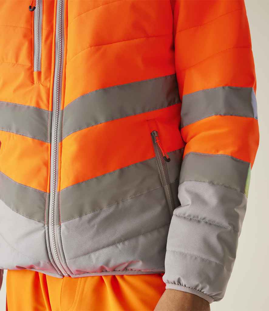 Regatta High Visibility Two Tone Thermal Baffle Jacket - Orange/Grey