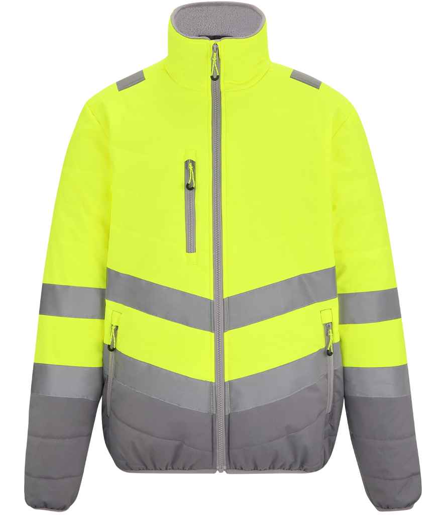 Regatta High Visibility Two Tone Thermal Baffle Jacket - Yellow/Grey