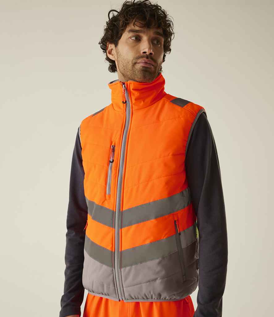 Regatta High Visibility Two Tone Thermal Baffle Bodywarmer - Orange/Grey