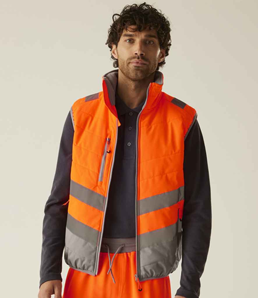 Regatta High Visibility Two Tone Thermal Baffle Bodywarmer - Orange/Grey