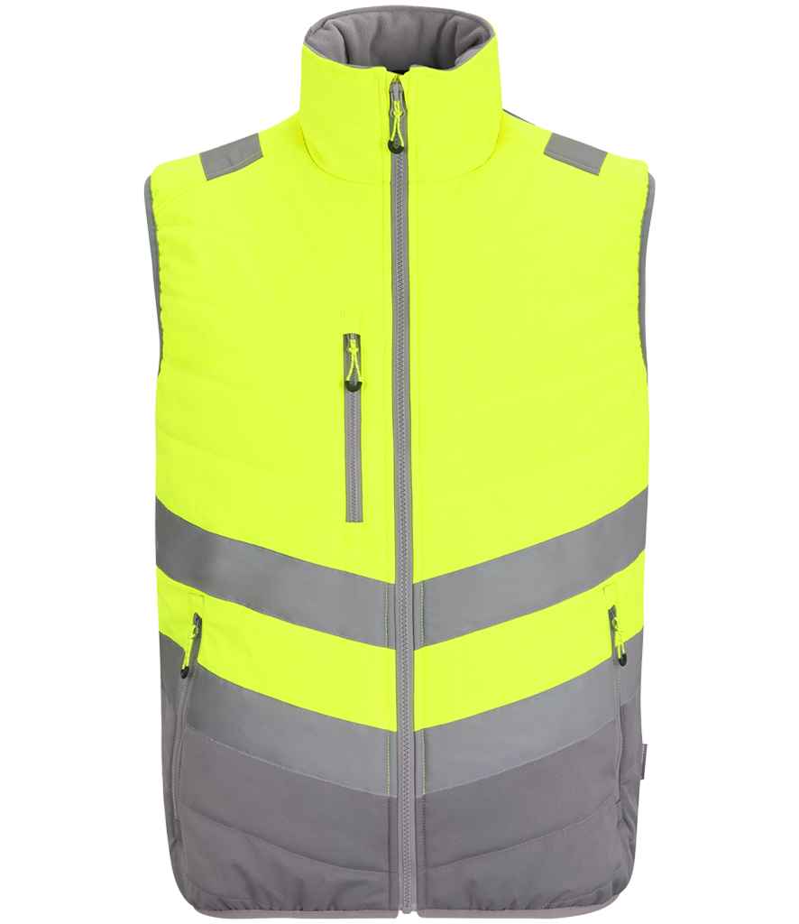 Regatta High Visibility Two Tone Thermal Baffle Bodywarmer - Yellow/Grey