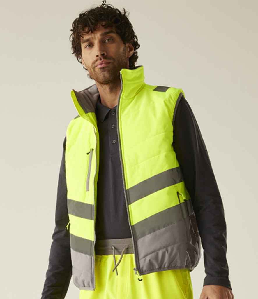 Regatta High Visibility Two Tone Thermal Baffle Bodywarmer - Yellow/Grey