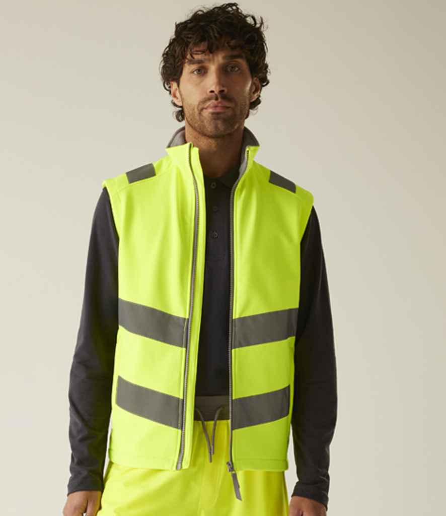 Regatta High Visibility Pro Contract Ablaze Soft Shell Bodywarmer - Yellow
