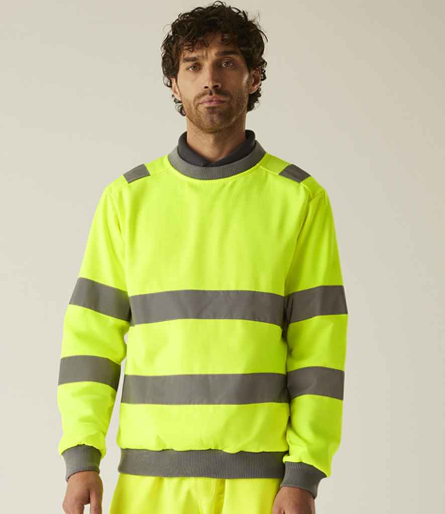 Regatta High Visibility Pro Contract Crew Neck Sweatshirt - Yellow
