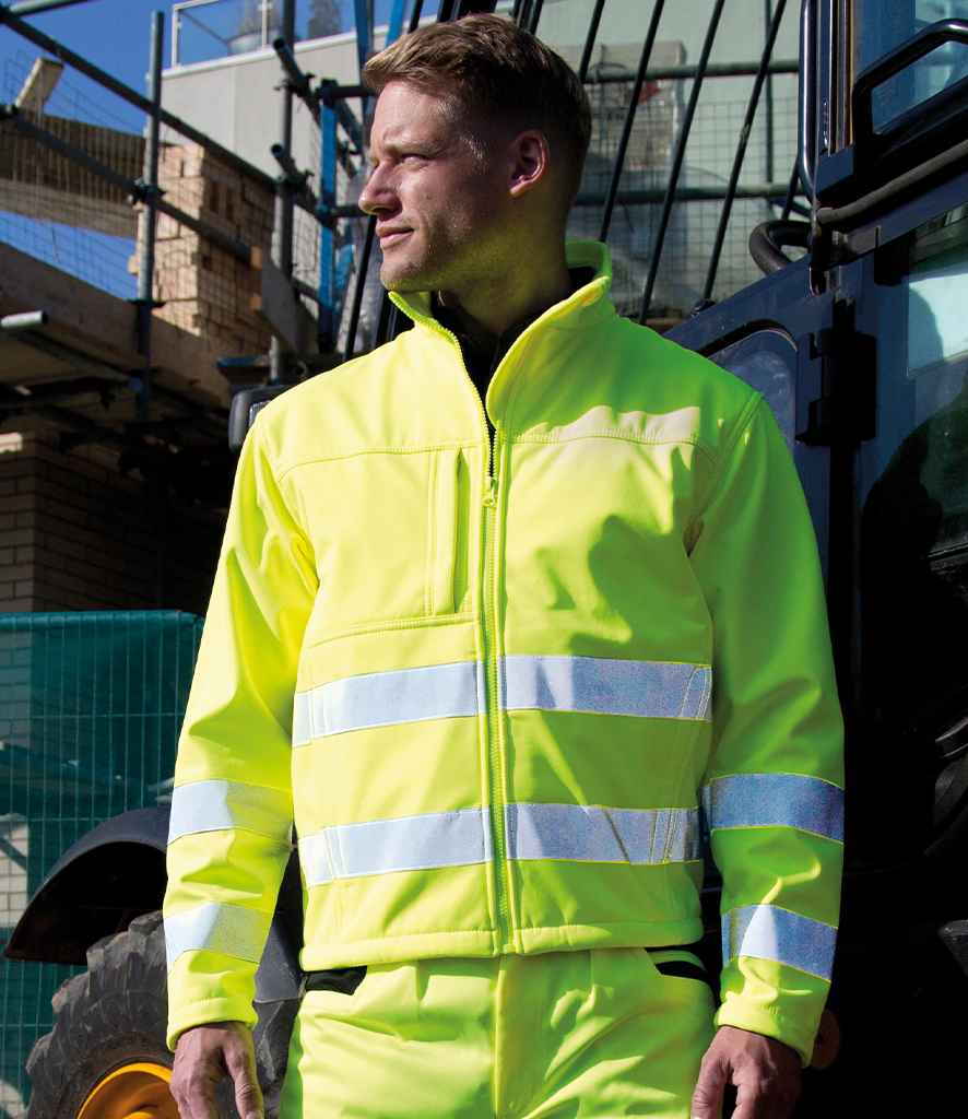 Result Safe-Guard Hi-Vis Soft Shell Jacket - Fluorescent Yellow