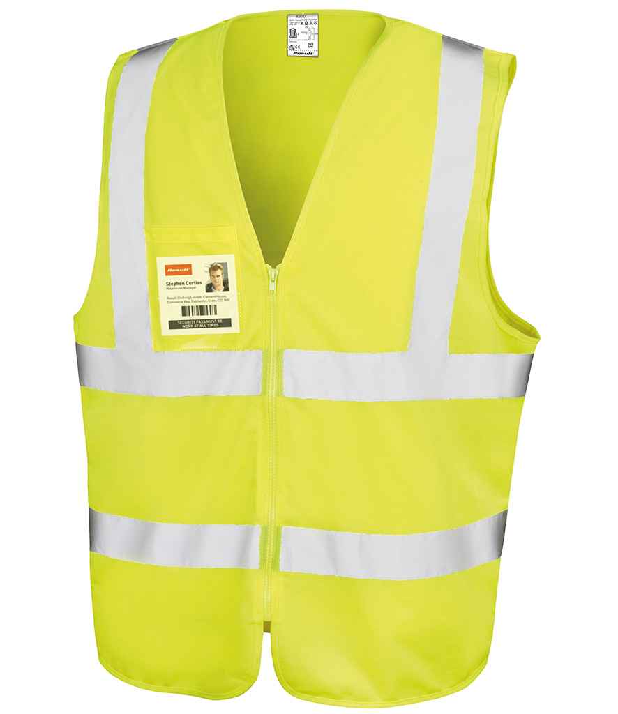 Result Safe-Guard Zip ID Safety Tabard - Fluorescent Yellow