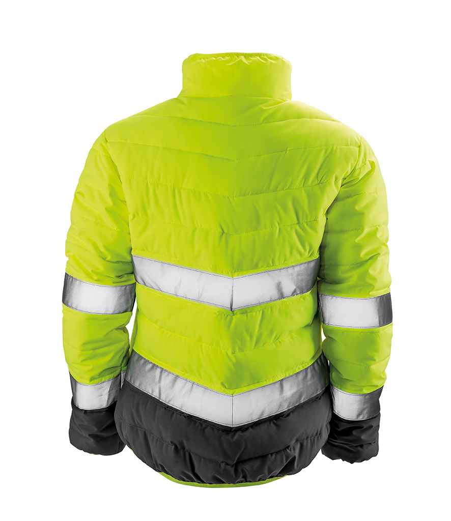 Result Safe-Guard Ladies Soft Safety Jacket - Fluorescent Yellow/Grey