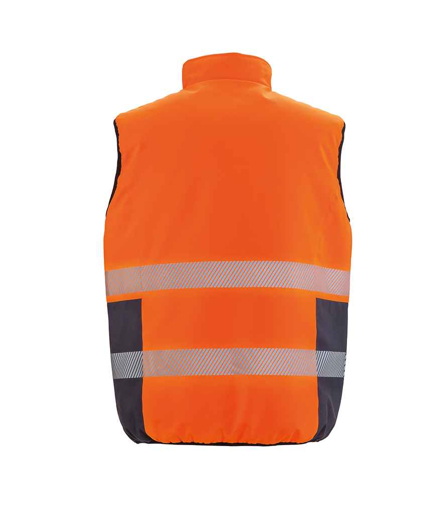 Result Safe-Guard Reversible Soft Padded Gilet - Fluorescent Orange/Navy