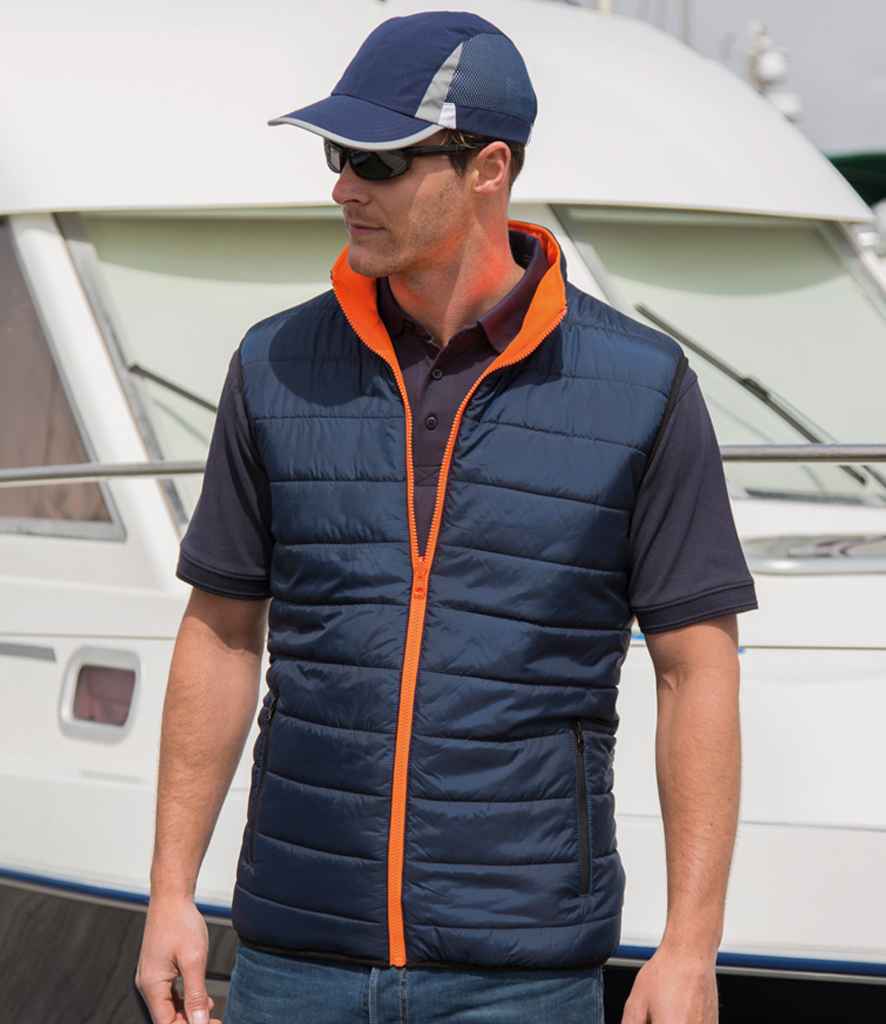 Result Safe-Guard Reversible Soft Padded Gilet - Fluorescent Orange/Navy