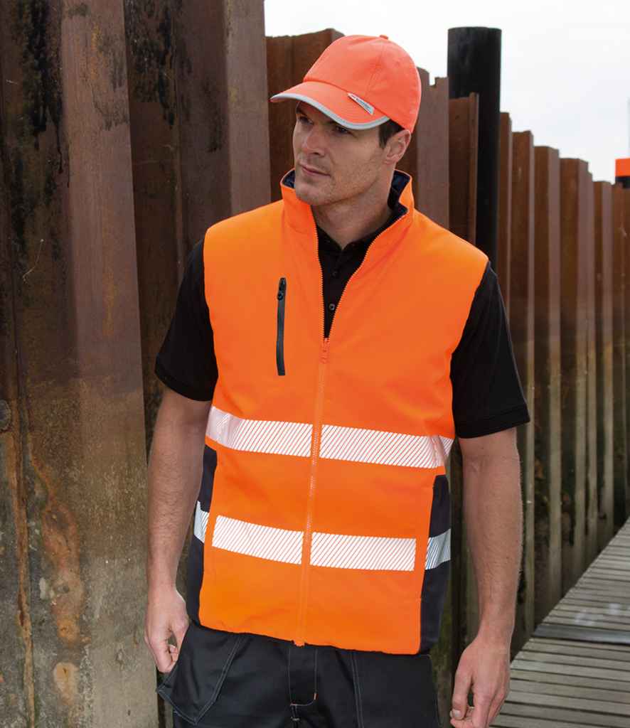 Result Safe-Guard Reversible Soft Padded Gilet - Fluorescent Orange/Navy