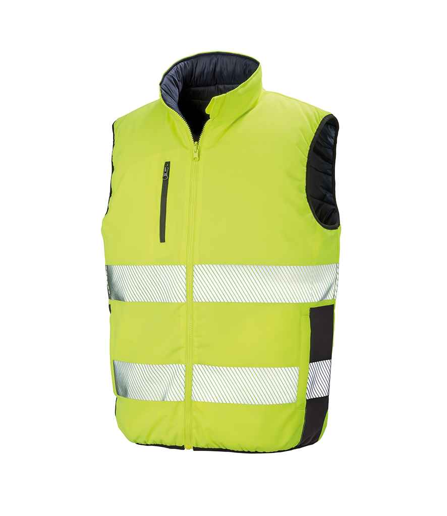 Result Safe-Guard Reversible Soft Padded Gilet - Fluorescent Yellow/Navy