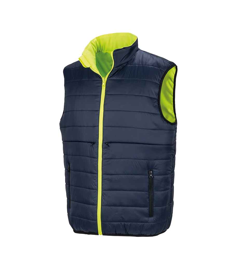 Result Safe-Guard Reversible Soft Padded Gilet - Fluorescent Yellow/Navy