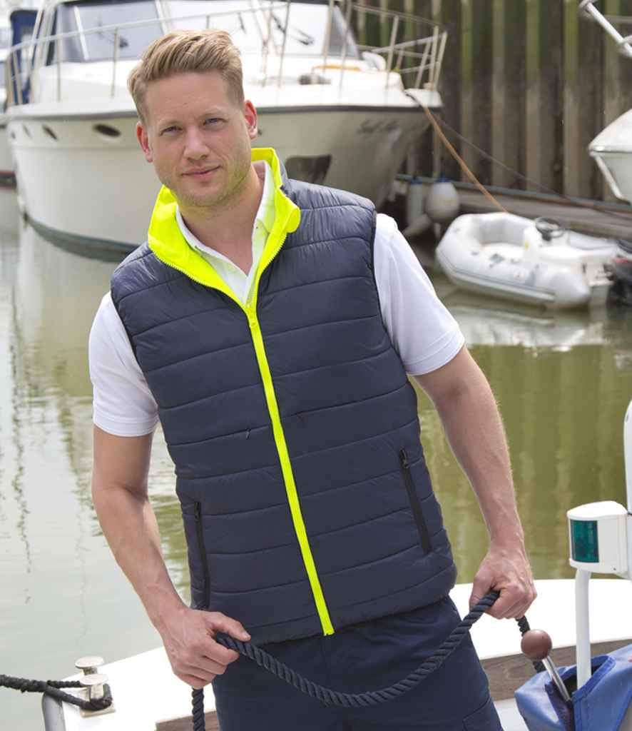 Result Safe-Guard Reversible Soft Padded Gilet - Fluorescent Yellow/Navy