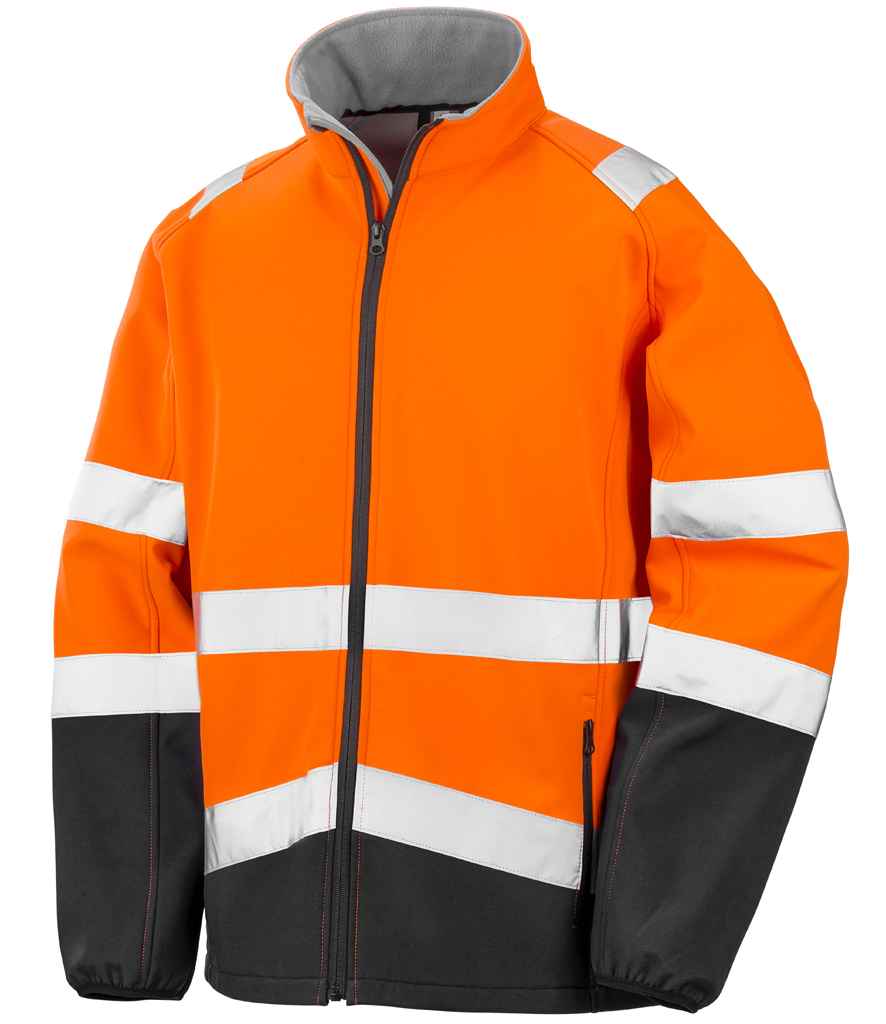 Result Safe-Guard Printable Safety Soft Shell Jacket - Fluorescent Orange/Black