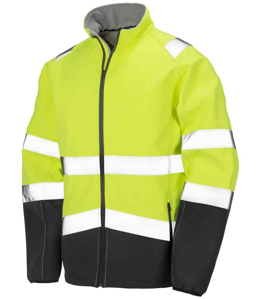 Result Safe-Guard Printable Safety Soft Shell Jacket - Fluorescent Yellow/Black