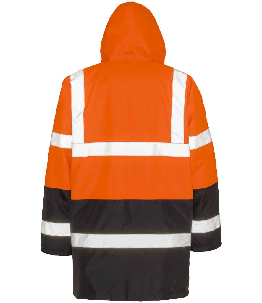 Result Core Motorway Two Tone Safety Jacket - Fluorescent Orange/Black