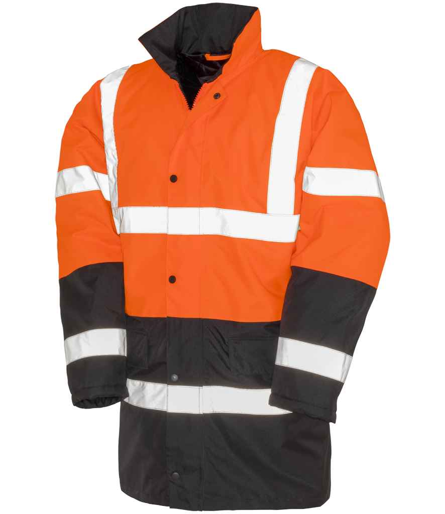 Result Core Motorway Two Tone Safety Jacket - Fluorescent Orange/Black