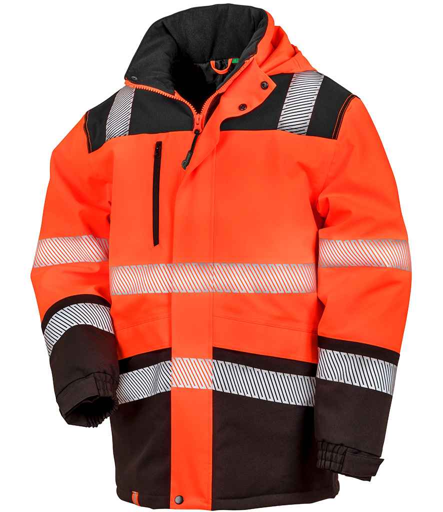 Result Safe-Guard Extreme Tech Printable Safety Soft Shell Jacket - Fluorescent Orange/Black
