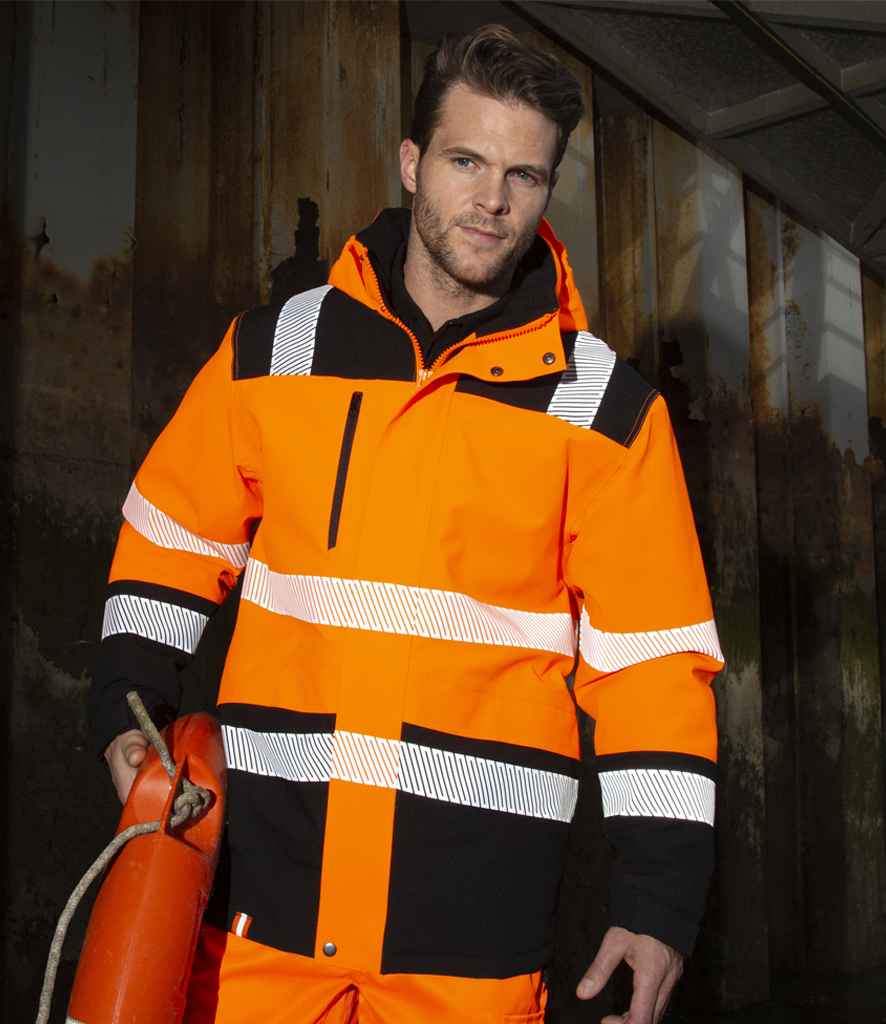 Result Safe-Guard Extreme Tech Printable Safety Soft Shell Jacket - Fluorescent Orange/Black