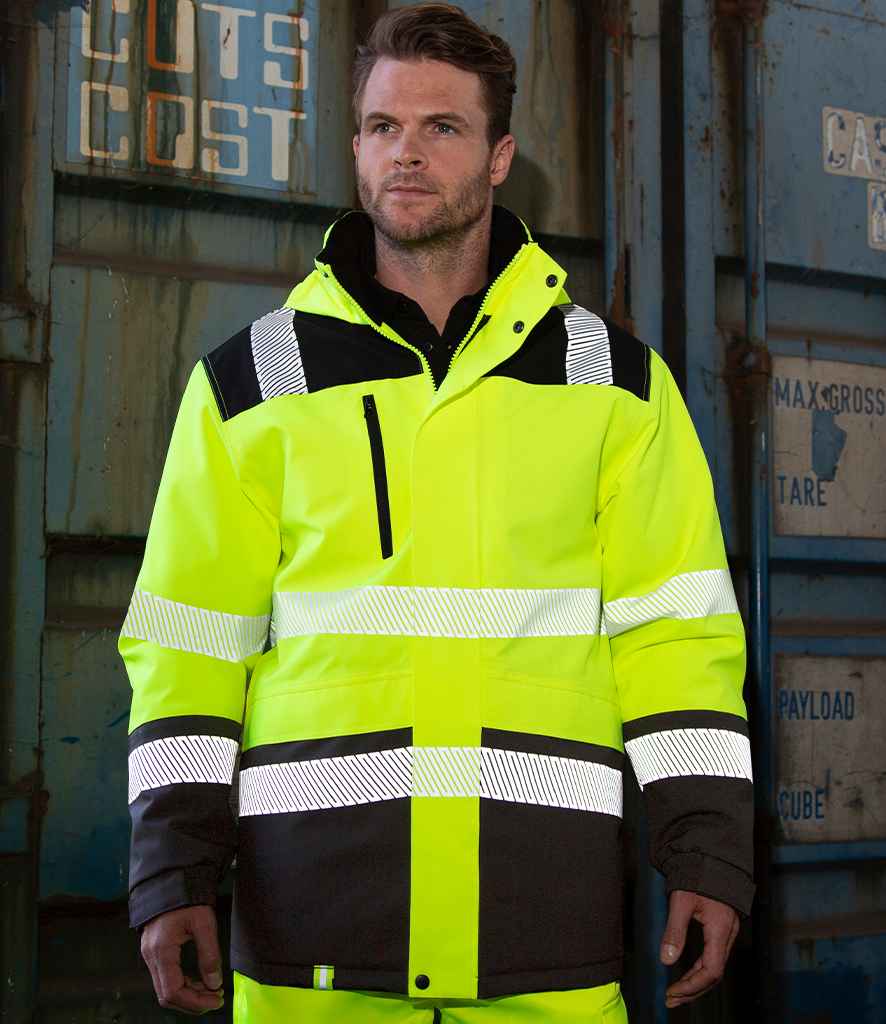 Result Safe-Guard Extreme Tech Printable Safety Soft Shell Jacket - Fluorescent Yellow/Black