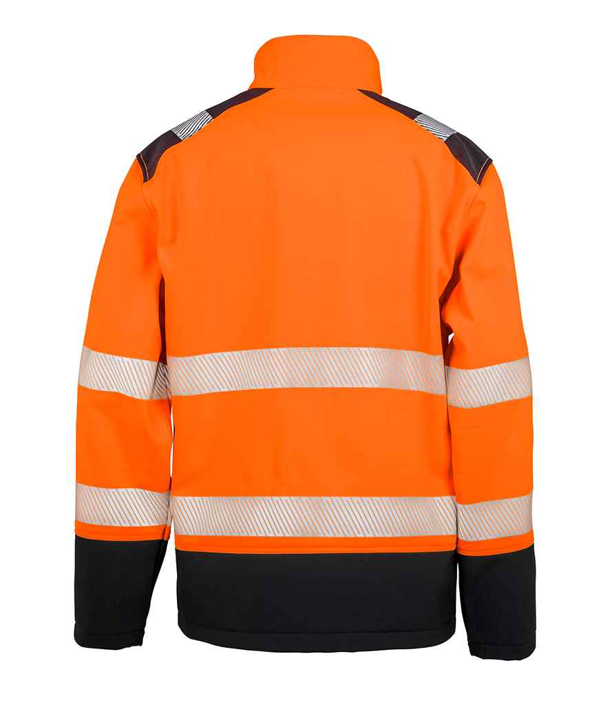 Result Safe-Guard Printable Ripstop Safety Soft Shell Jacket - Fluorescent Orange/Black