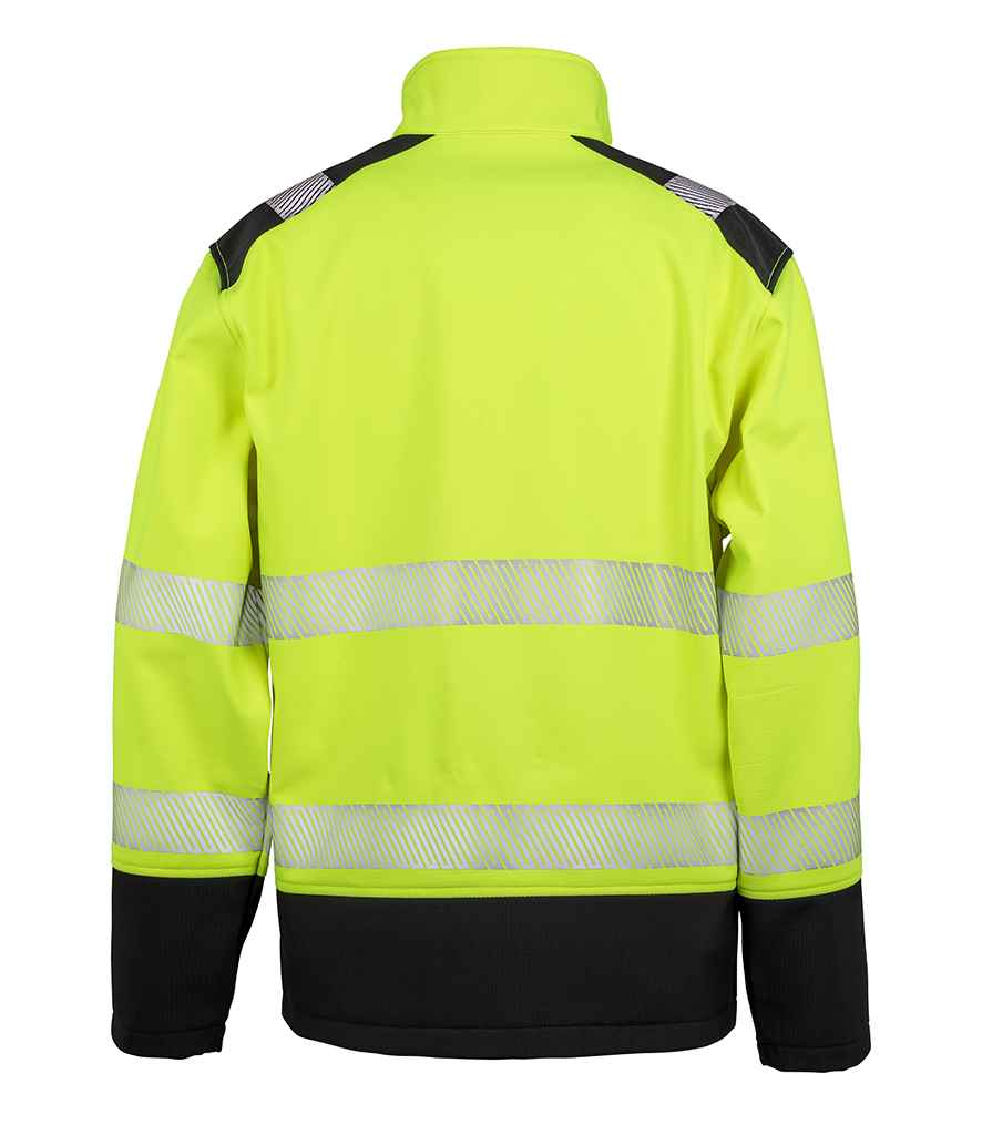 Result Safe-Guard Printable Ripstop Safety Soft Shell Jacket - Fluorescent Yellow/Black