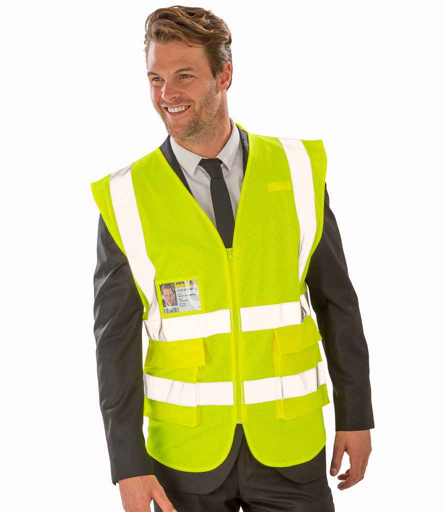 Result Safe-Guard Executive Cool Mesh Safety Vest - Fluorescent Yellow