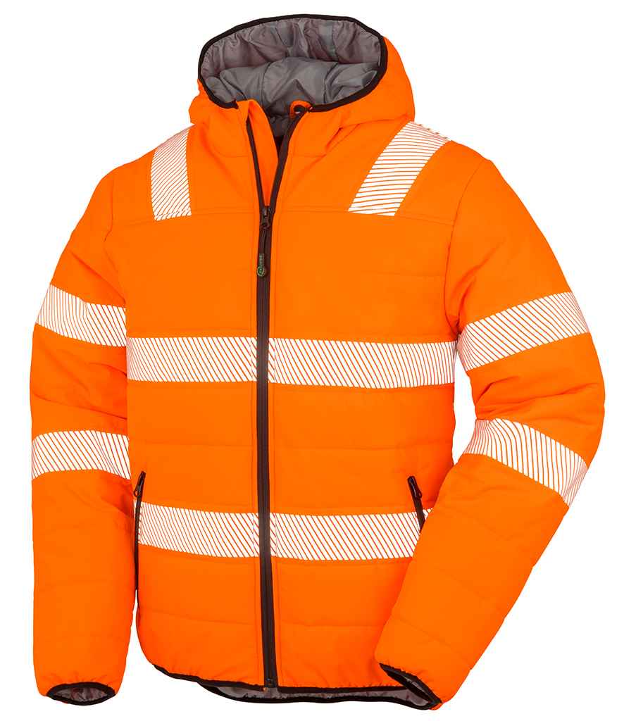Result Recycled Ripstop Padded Safety Jacket - Fluorescent Orange