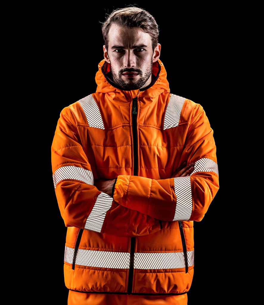 Result Recycled Ripstop Padded Safety Jacket - Fluorescent Orange