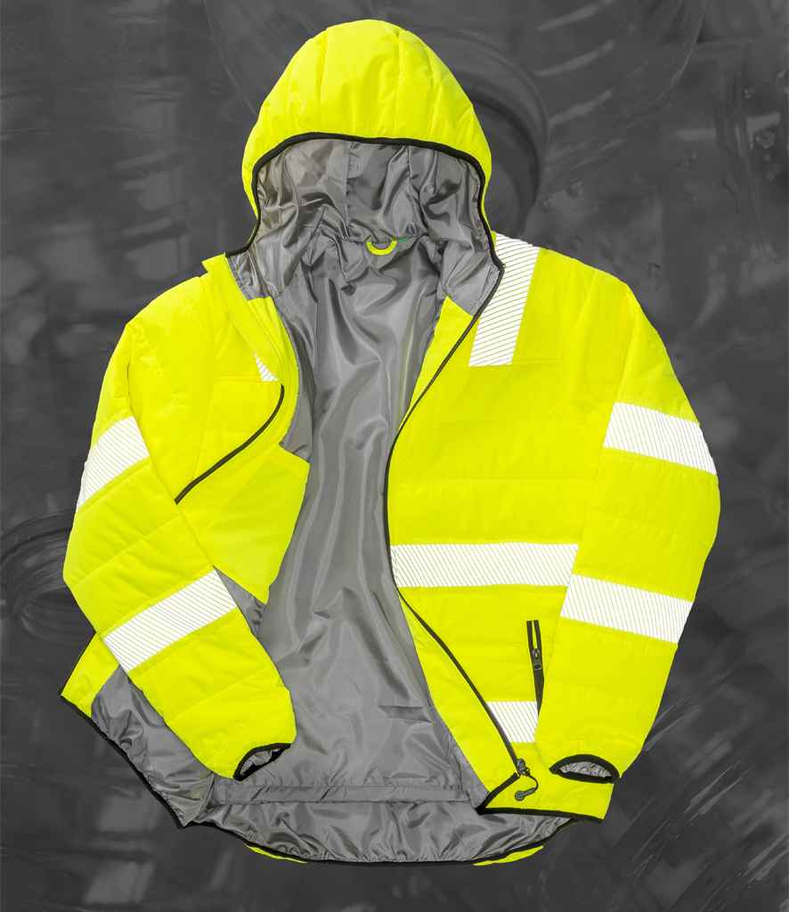 Result Recycled Ripstop Padded Safety Jacket - Fluorescent Yellow