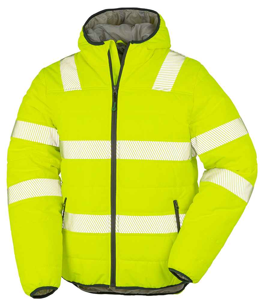 Result Recycled Ripstop Padded Safety Jacket - Fluorescent Yellow