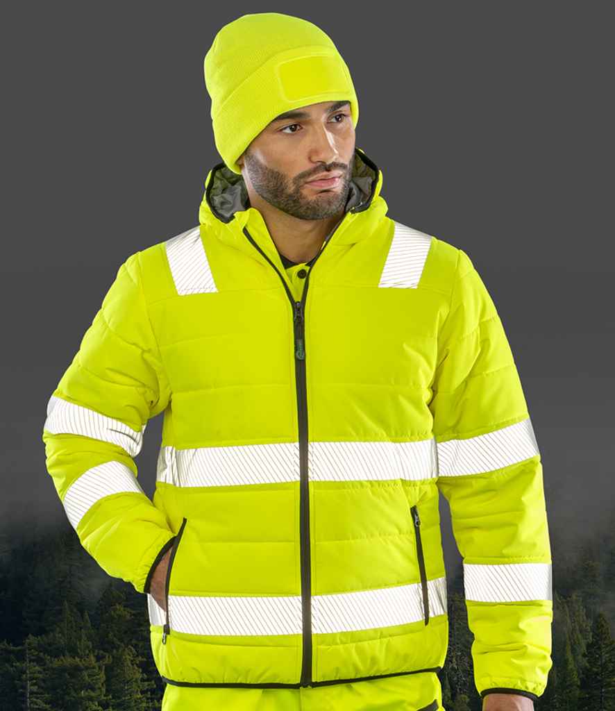 Result Recycled Ripstop Padded Safety Jacket - Fluorescent Yellow