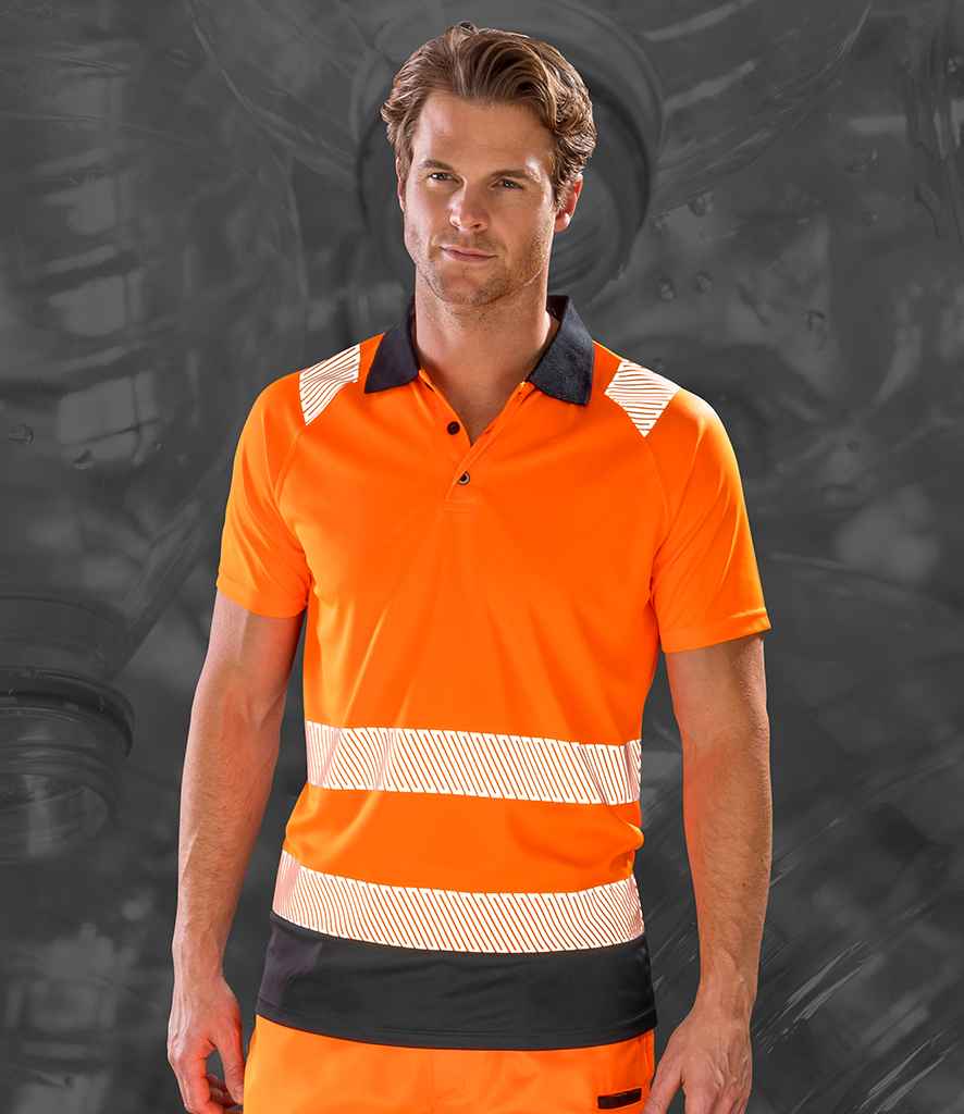 Result Recycled Safety Polo Shirt - Fluorescent Orange