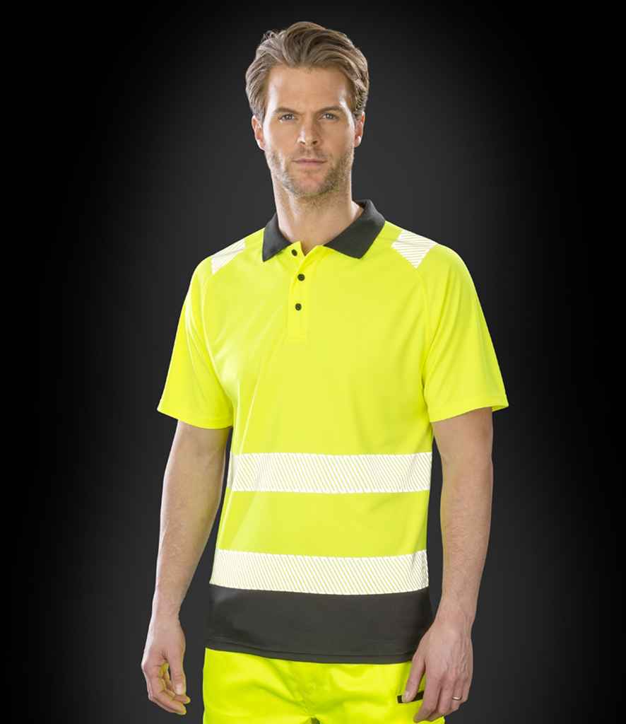 Result Recycled Safety Polo Shirt - Fluorescent Yellow