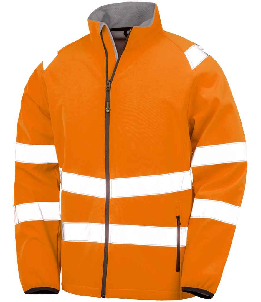 Result Recycled Printable Safety Soft Shell Jacket - Fluorescent Orange