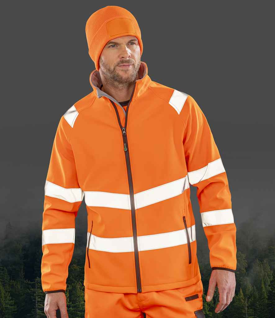 Result Recycled Printable Safety Soft Shell Jacket - Fluorescent Orange