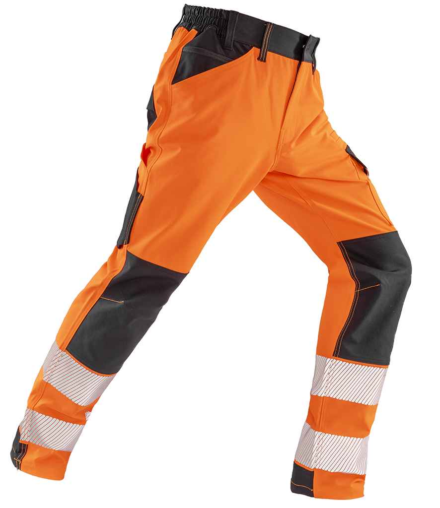 Result Recycled Dynamic Stretch Safety Trousers - Fluorescent Orange