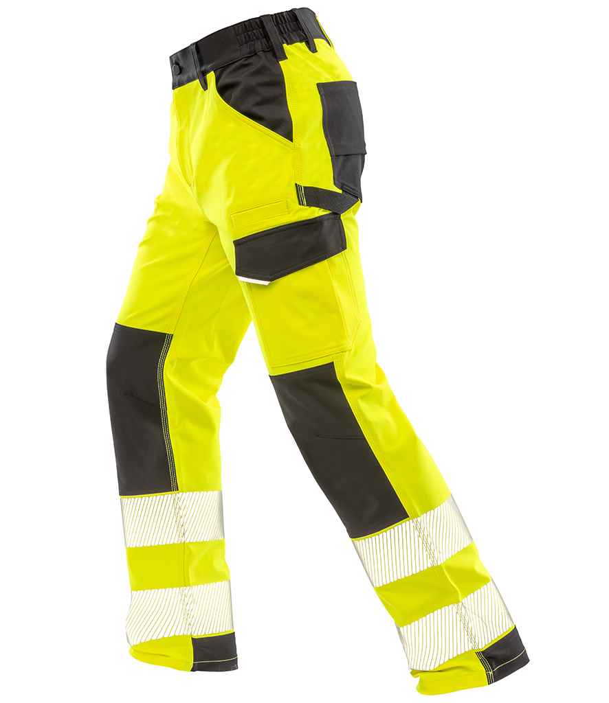 Result Recycled Dynamic Stretch Safety Trousers - Fluorescent Yellow