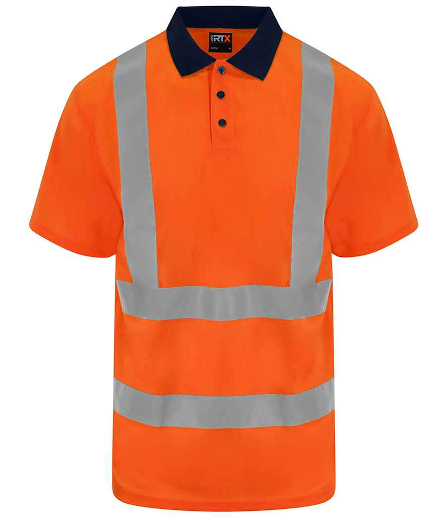 Pro RTX High Visibility Polo Shirt - Orange/Navy