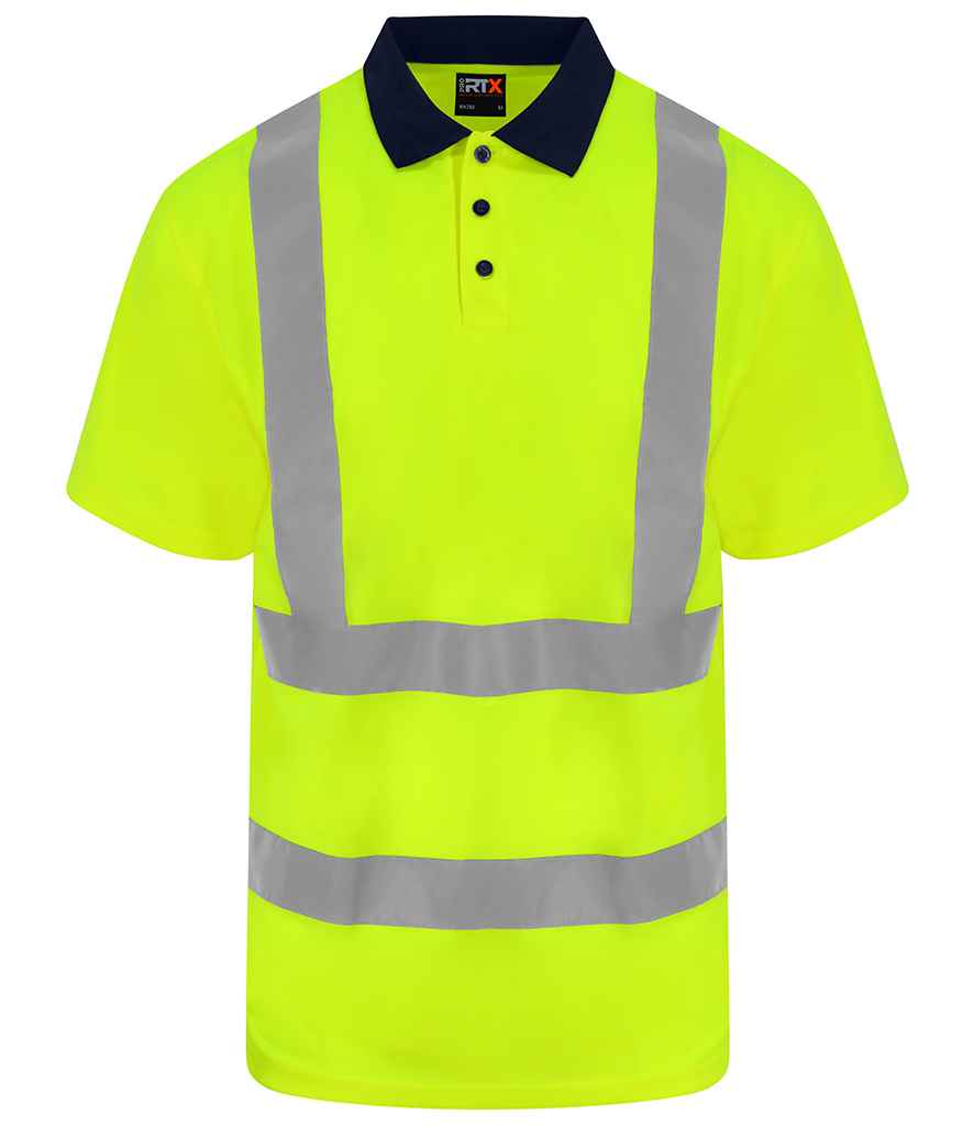 Pro RTX High Visibility Polo Shirt - Yellow/Navy