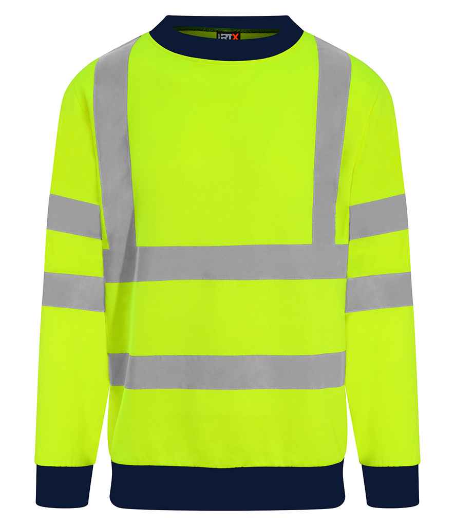 Pro RTX High Visibility Two Tone Sweatshirt - Yellow/Navy