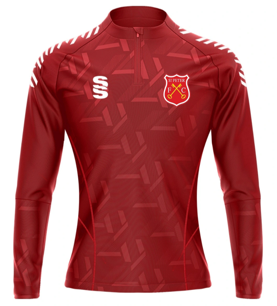 St Peter FC - Womens Red ¼ Zip Impact Top