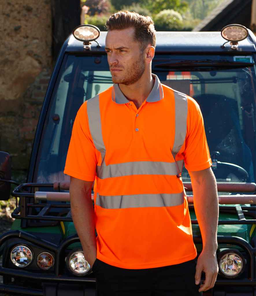 Warrior Hi-Vis Polo Shirt - Fluorescent Orange