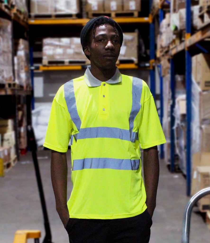 Warrior Hi-Vis Polo Shirt - Fluorescent Yellow