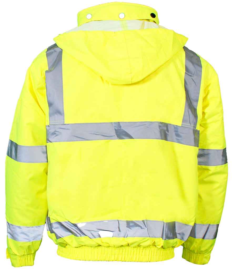 Warrior Hi-Vis Fleece Lined Bomber Jacket - Fluorescent Yellow