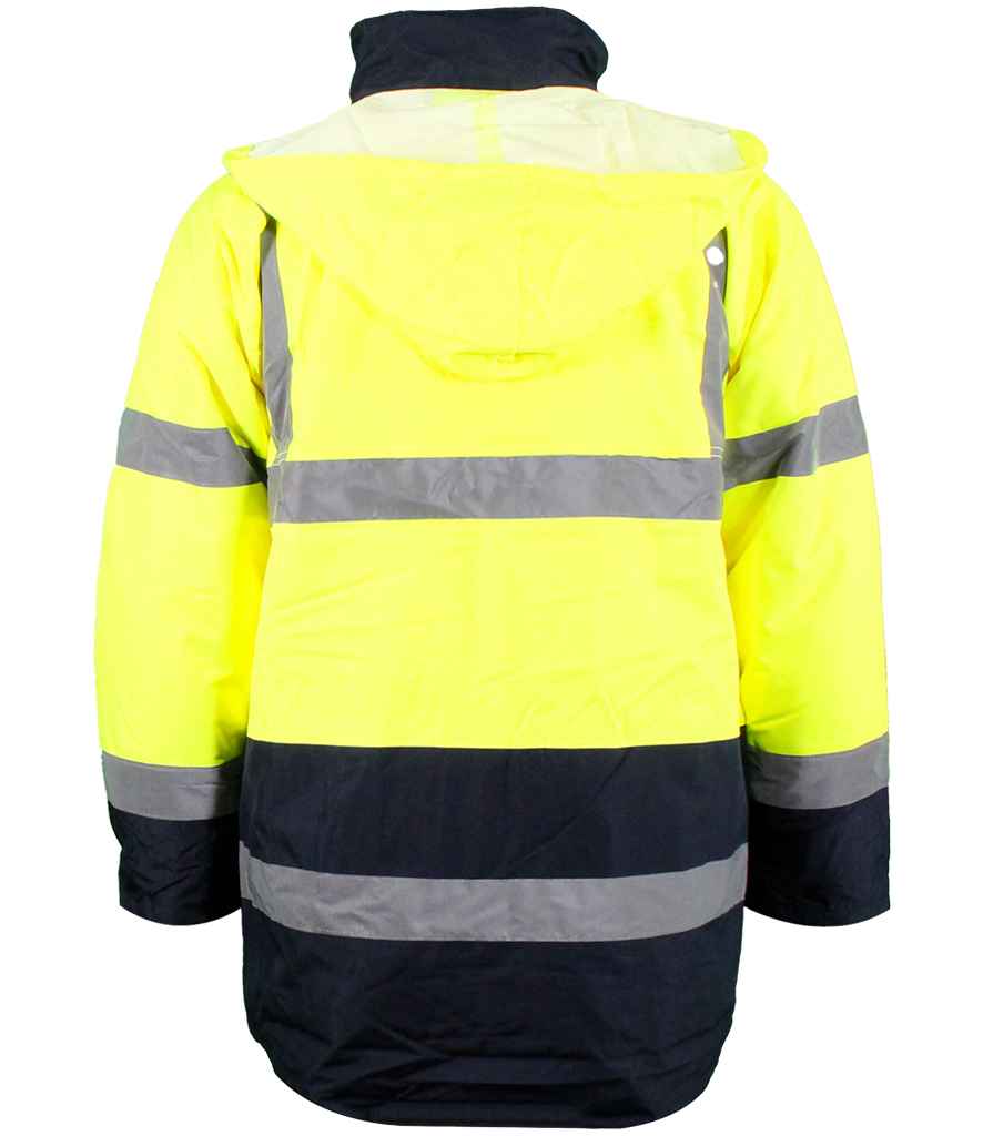 Warrior Hi-Vis Contrast Traffic Jacket - Fluorescent Yellow