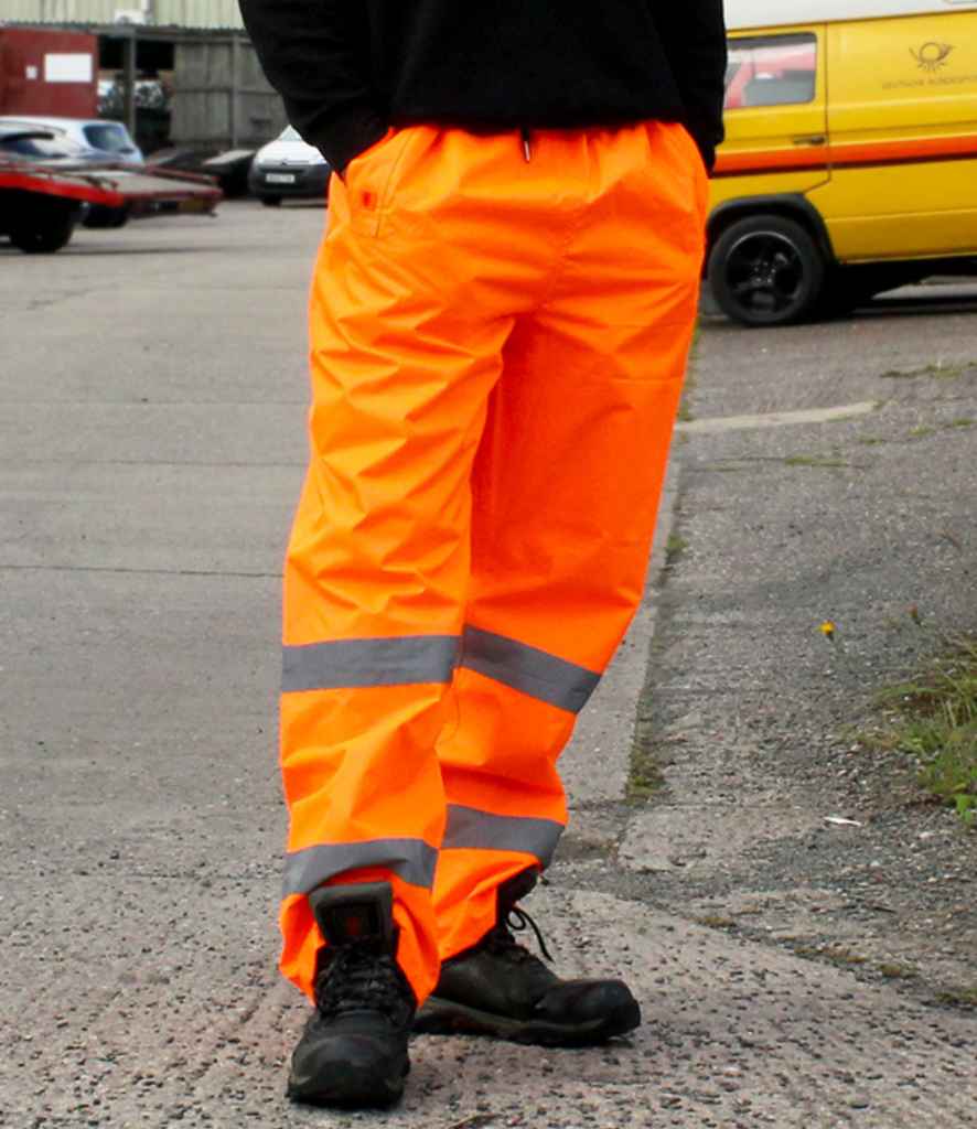 Warrior Hi-Vis Overtrousers - Fluorescent Orange