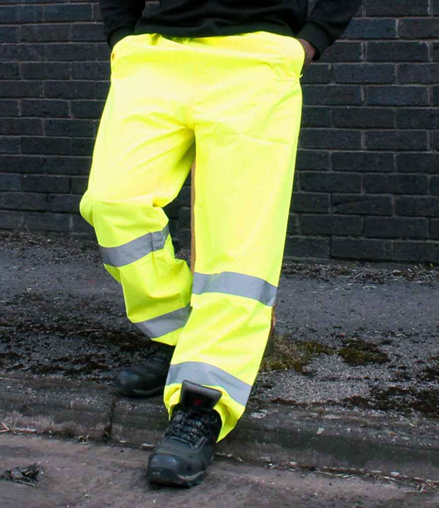 Warrior Hi-Vis Overtrousers - Fluorescent Yellow