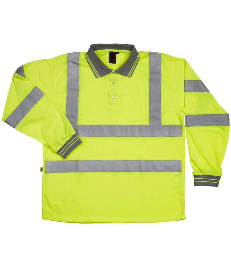 Warrior Hi-Vis Long Sleeve Polo Shirt - Yellow